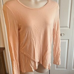 Elegant Peach Long Sleeve Women's Top
